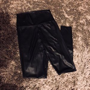 pleather high waisted leggings